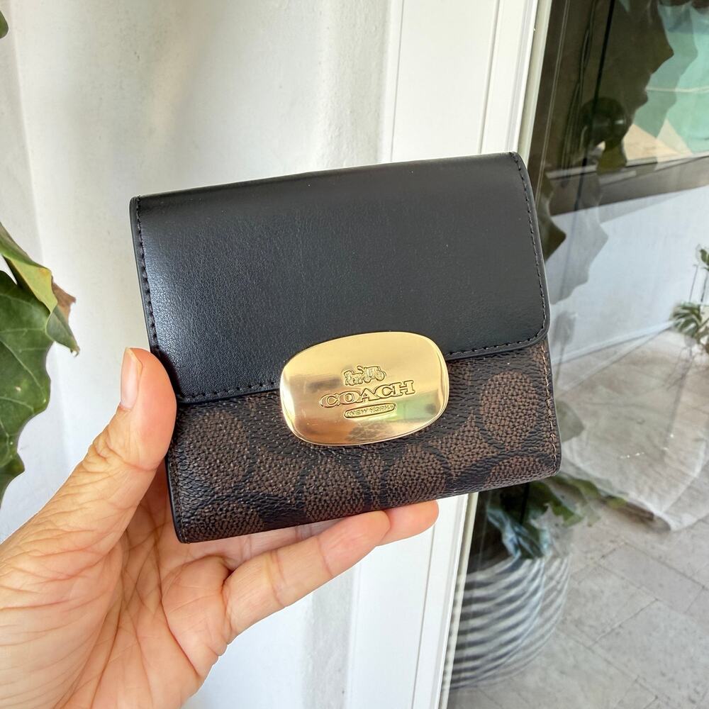 COACH ELIZA SMALL WALLET IN SIGNATURE CANVAS CW801
